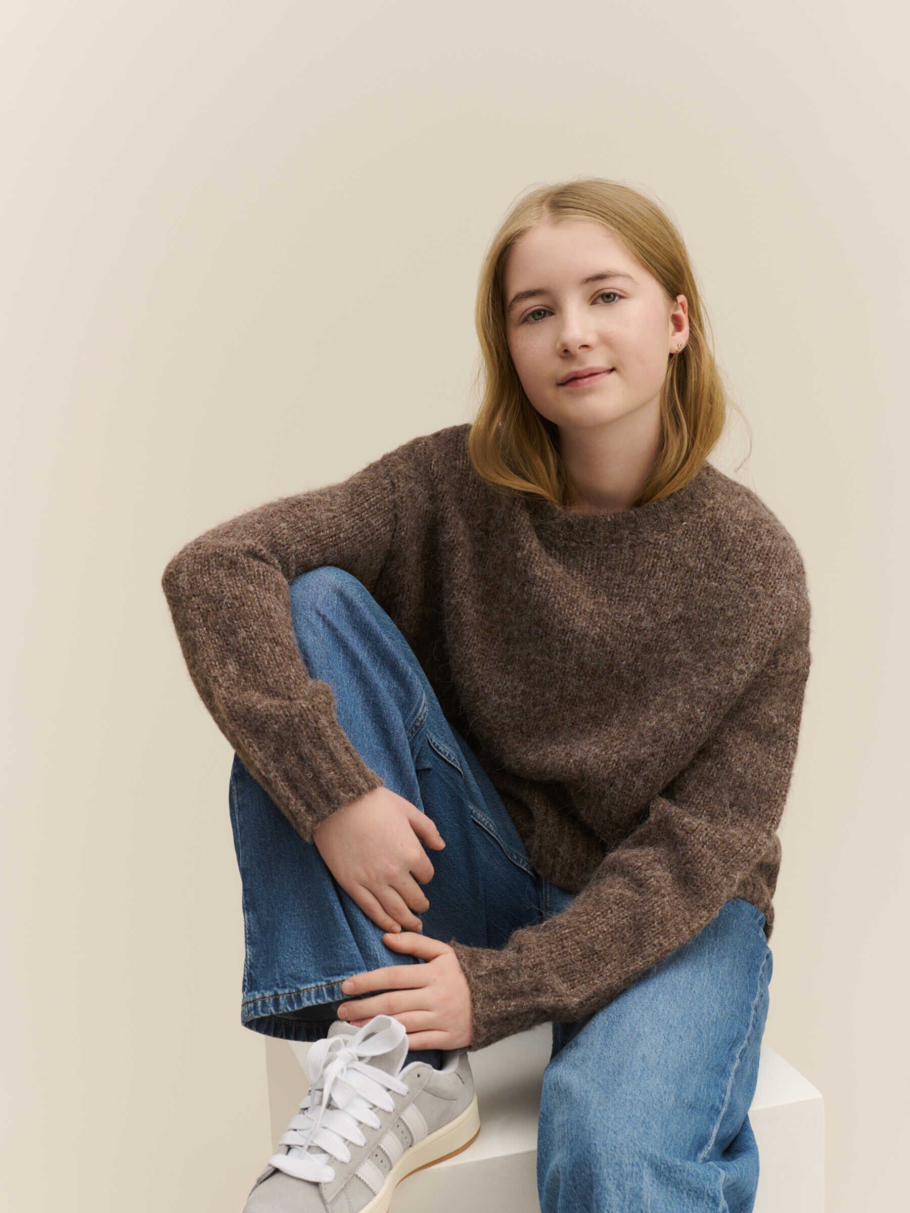 RKTulip Wool Blend LS Short O-neck Pullover