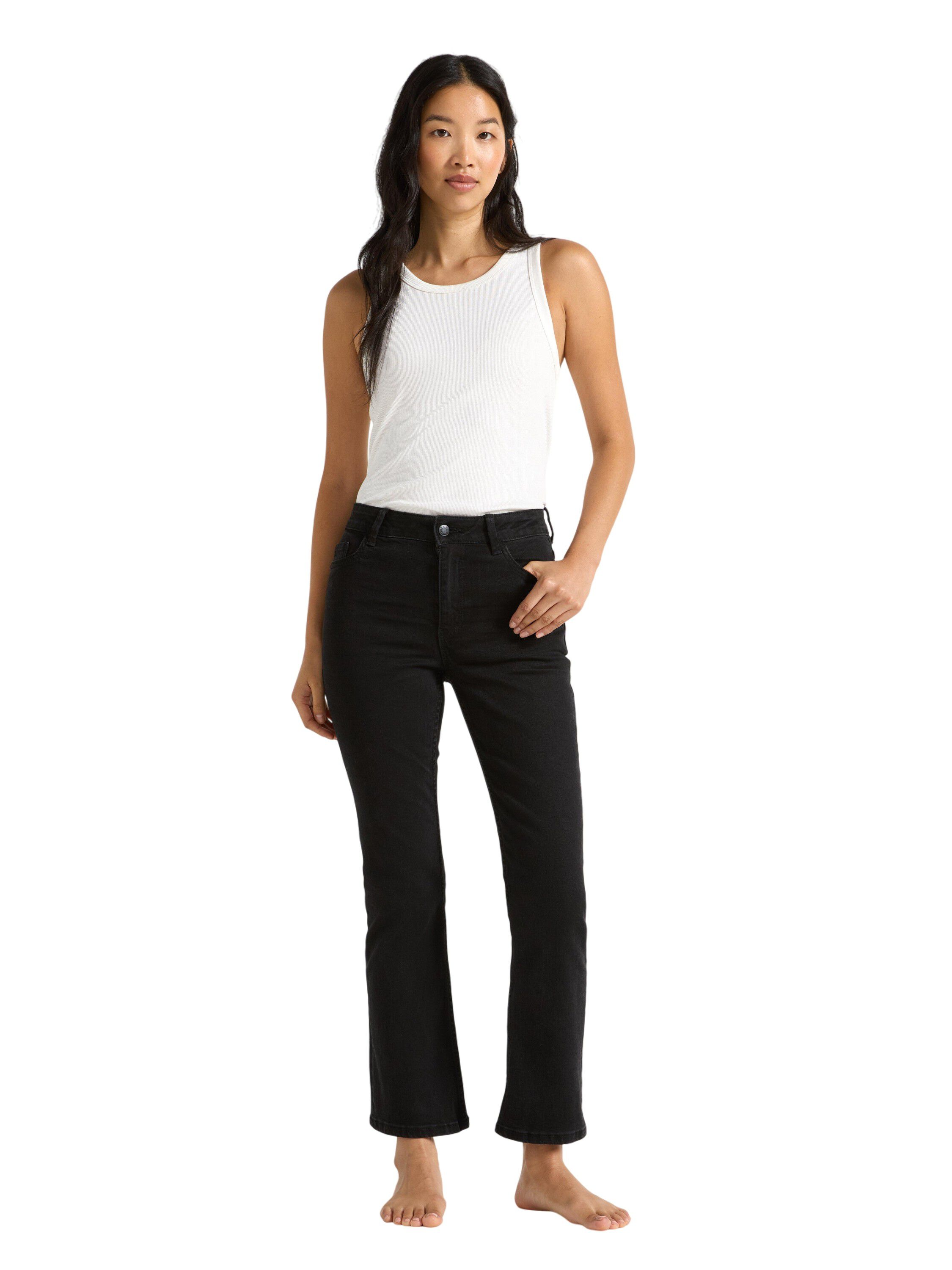 Midtaljede jeans i bomuldsdenim med