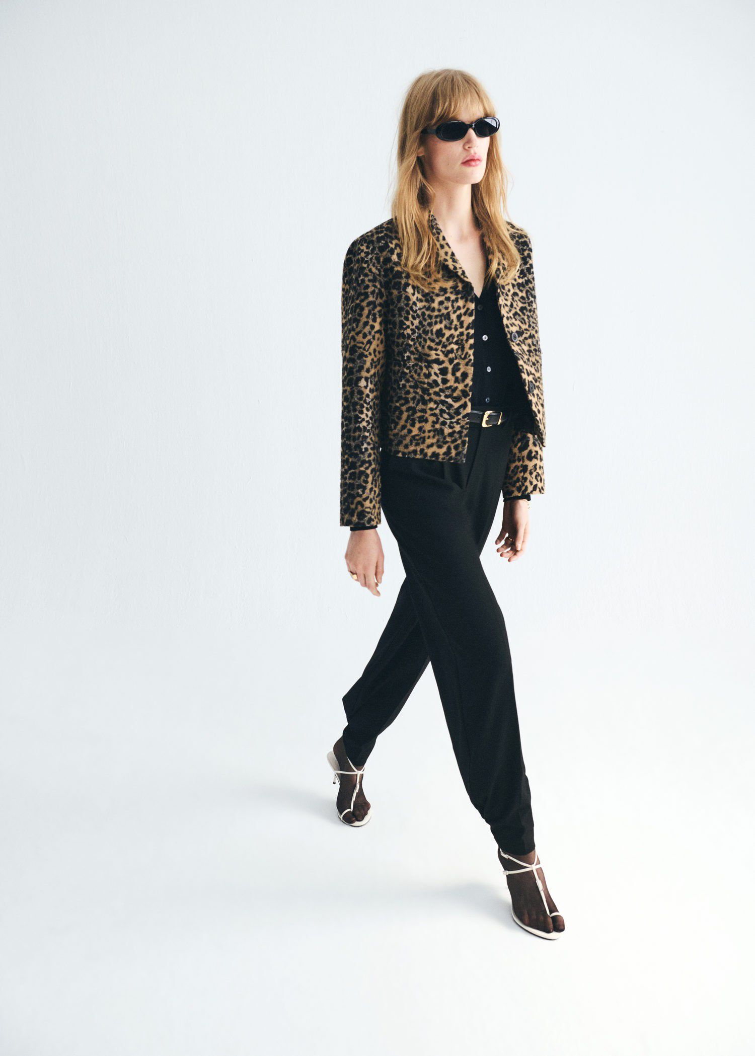 Leopard-print jacket with buttons