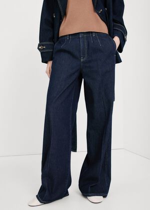 Wide leg mid-rise jeans