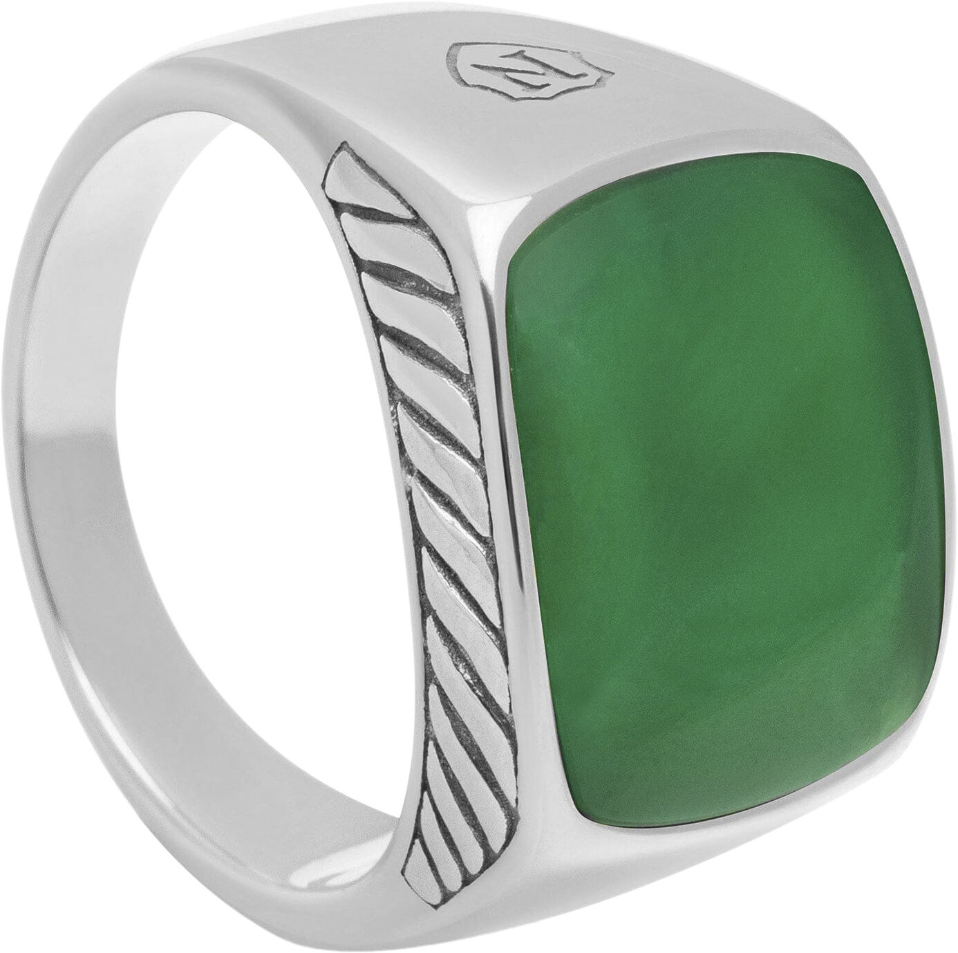 Gentlemen's Silver Signet Ring with Blue Dumortierite