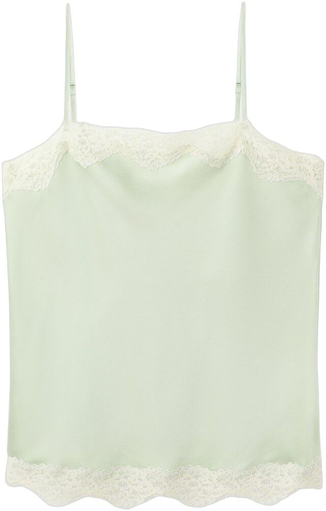 Lace detail satin top