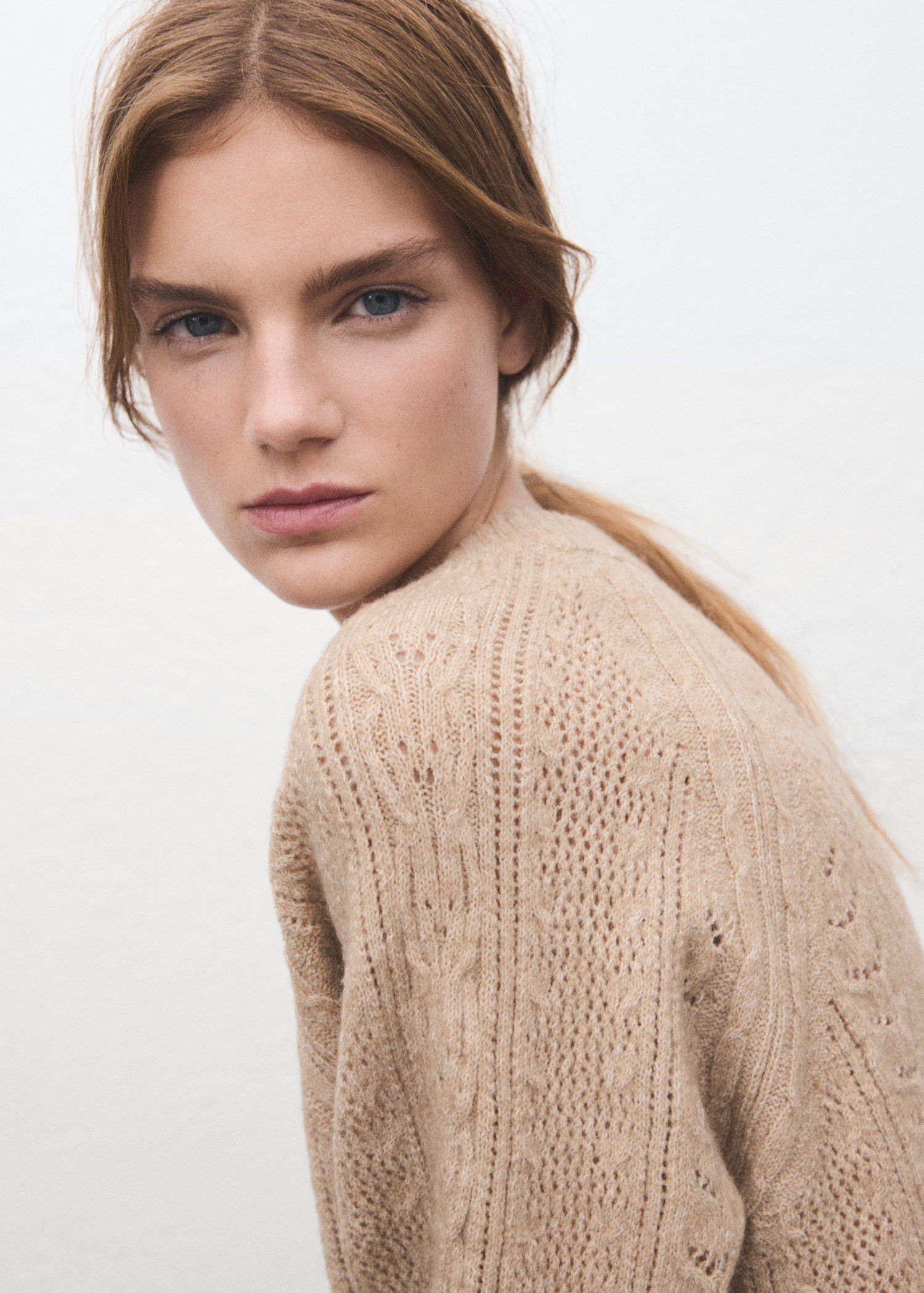 Openwork knit sweater