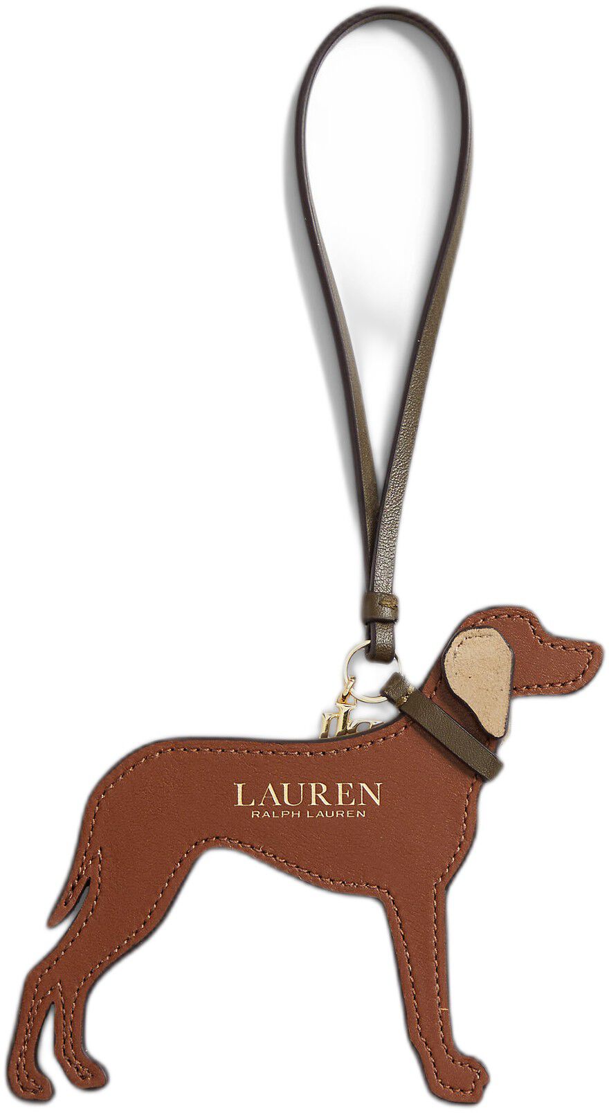 Suede-Trim Leather Vizsla Charm