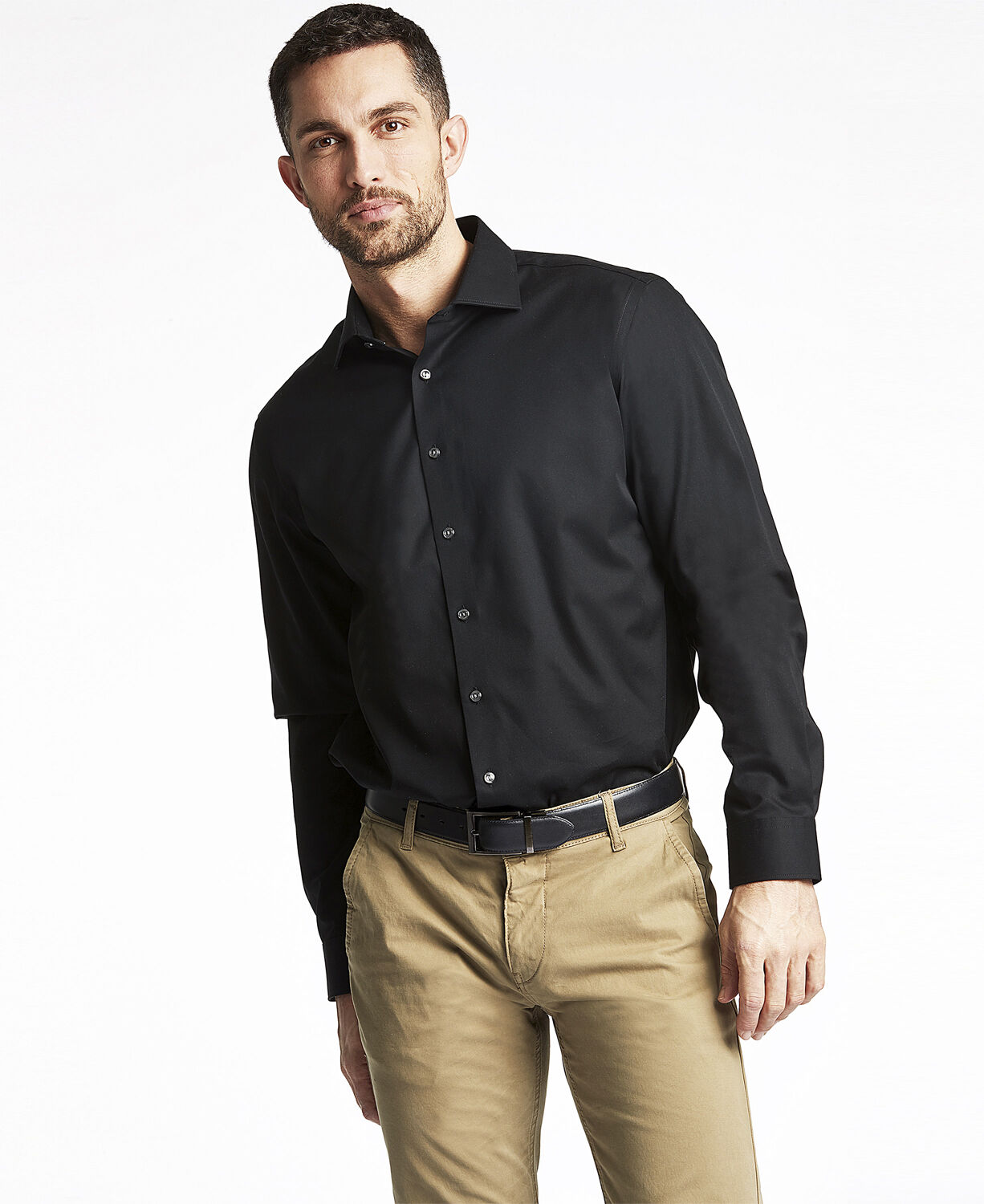 Plain fine twill shirt LS