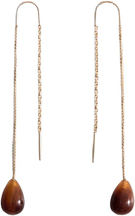 Resin drop hanging earrings