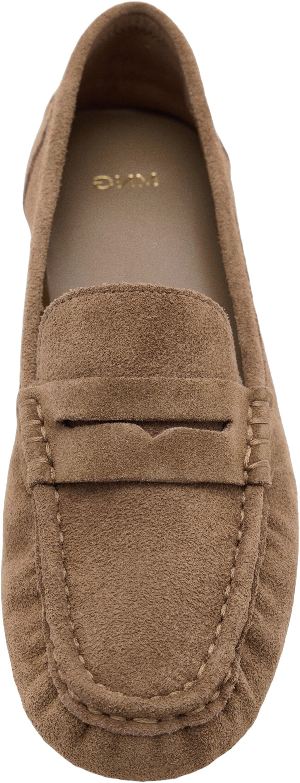 Suede penny loafers