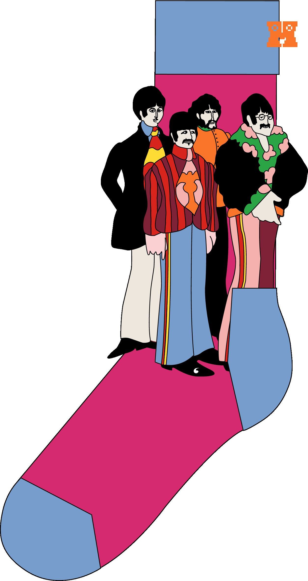 The Beatles Band Poses Sock