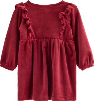 Dress velour w frills