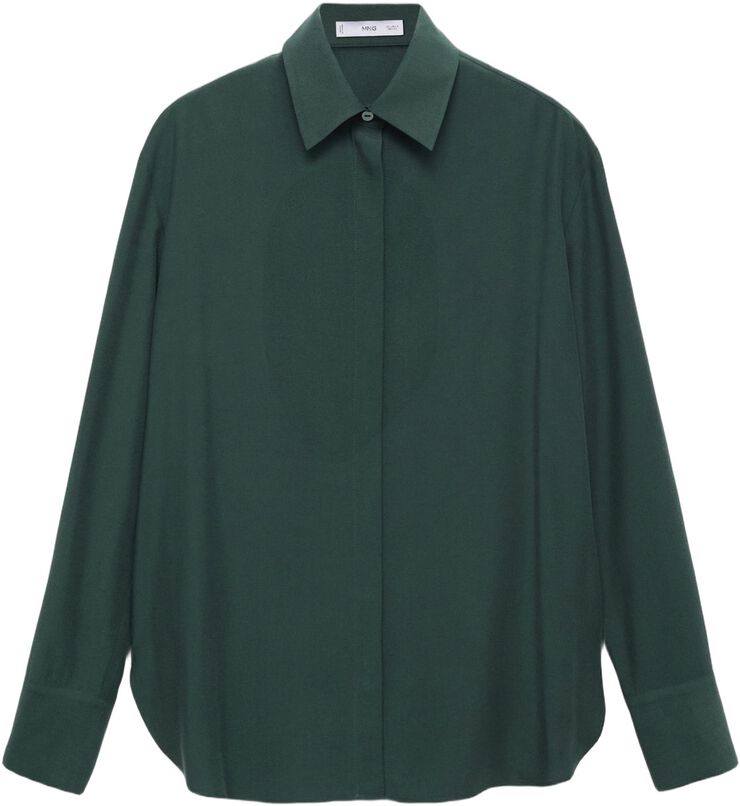 Lyocell shirt with hidden buttons