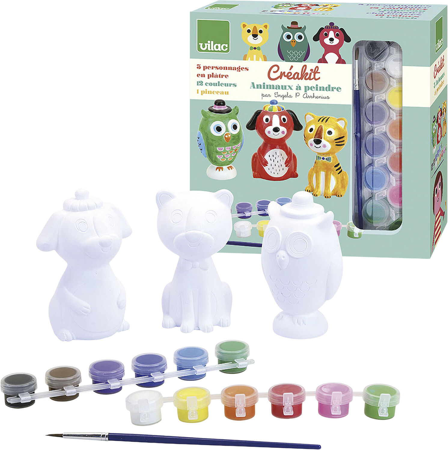 Vilac - Gipsfigurer - Mal dyrene