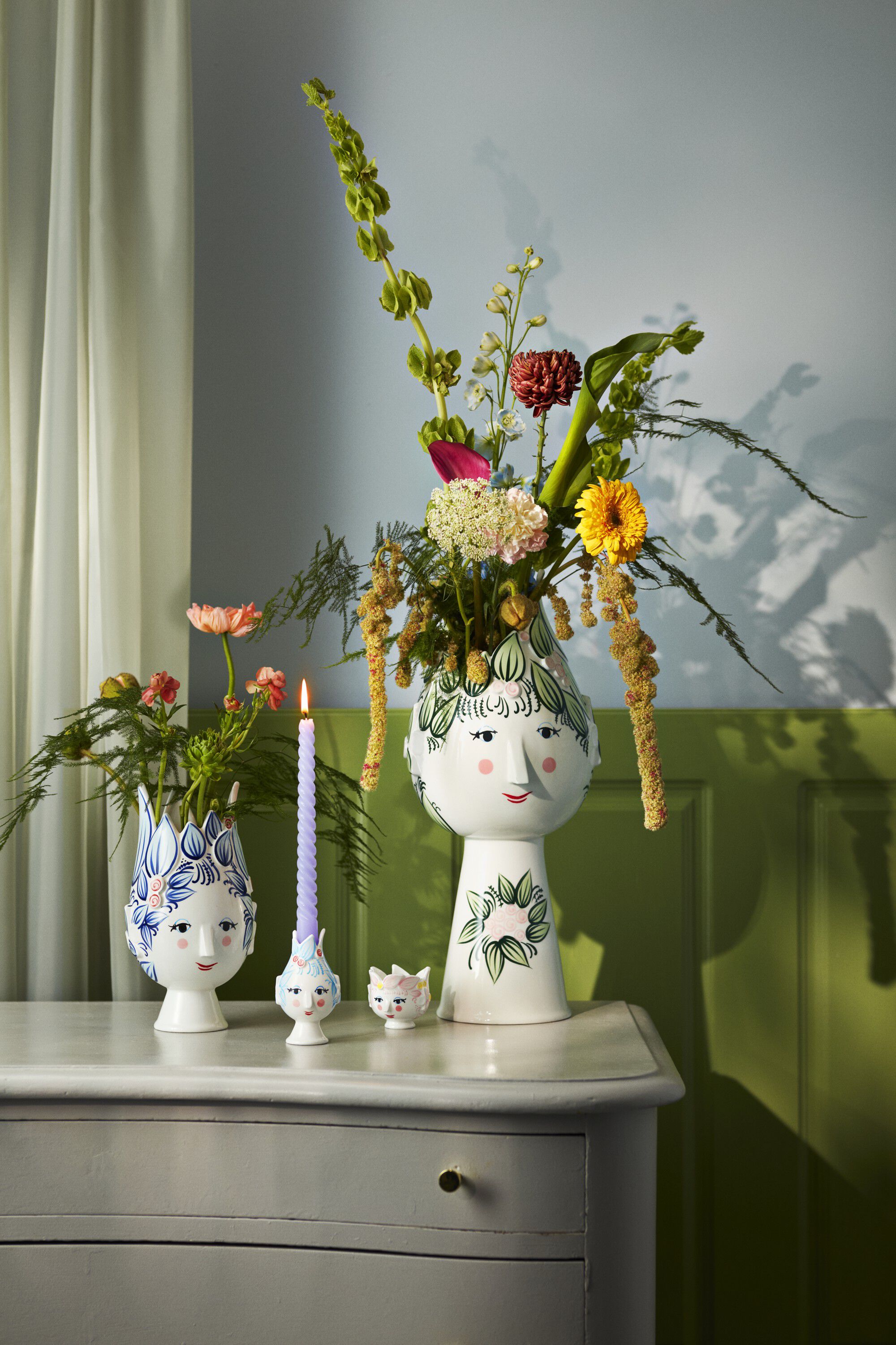 Titania Kronelysestage H11. 5 cm lys bl&aring;