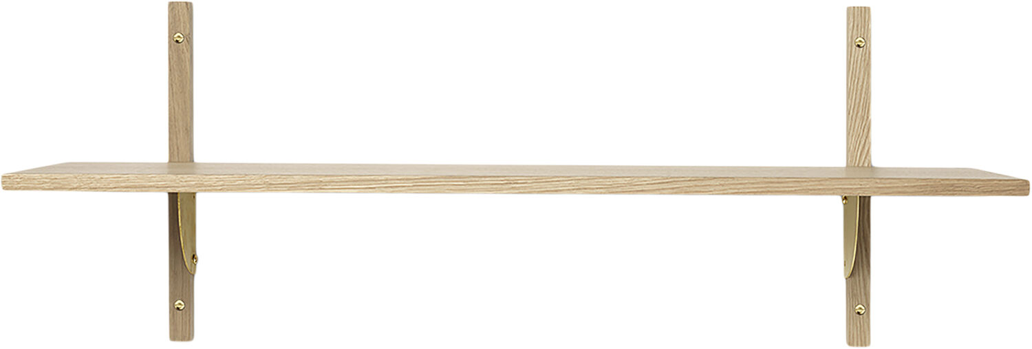 Sector Shelf S/W - Oak - Brass