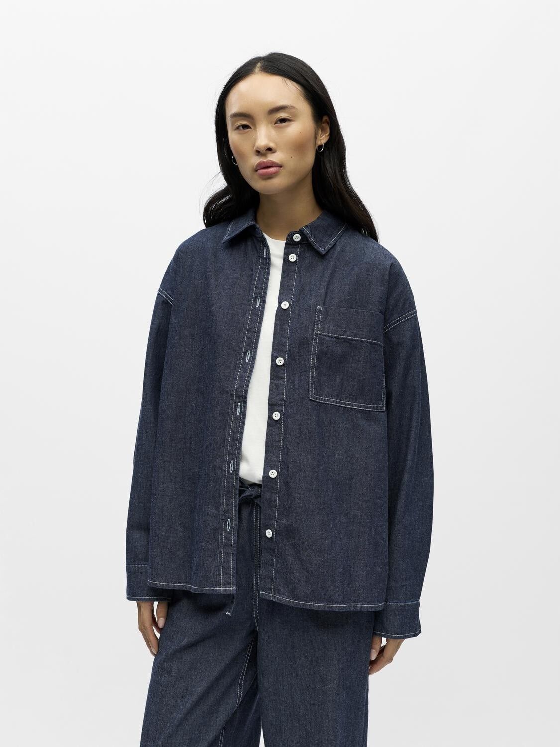 OBJGINA L/S LO DENIM SHIRT NOOS