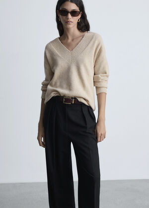 Oversized V-neck sweater