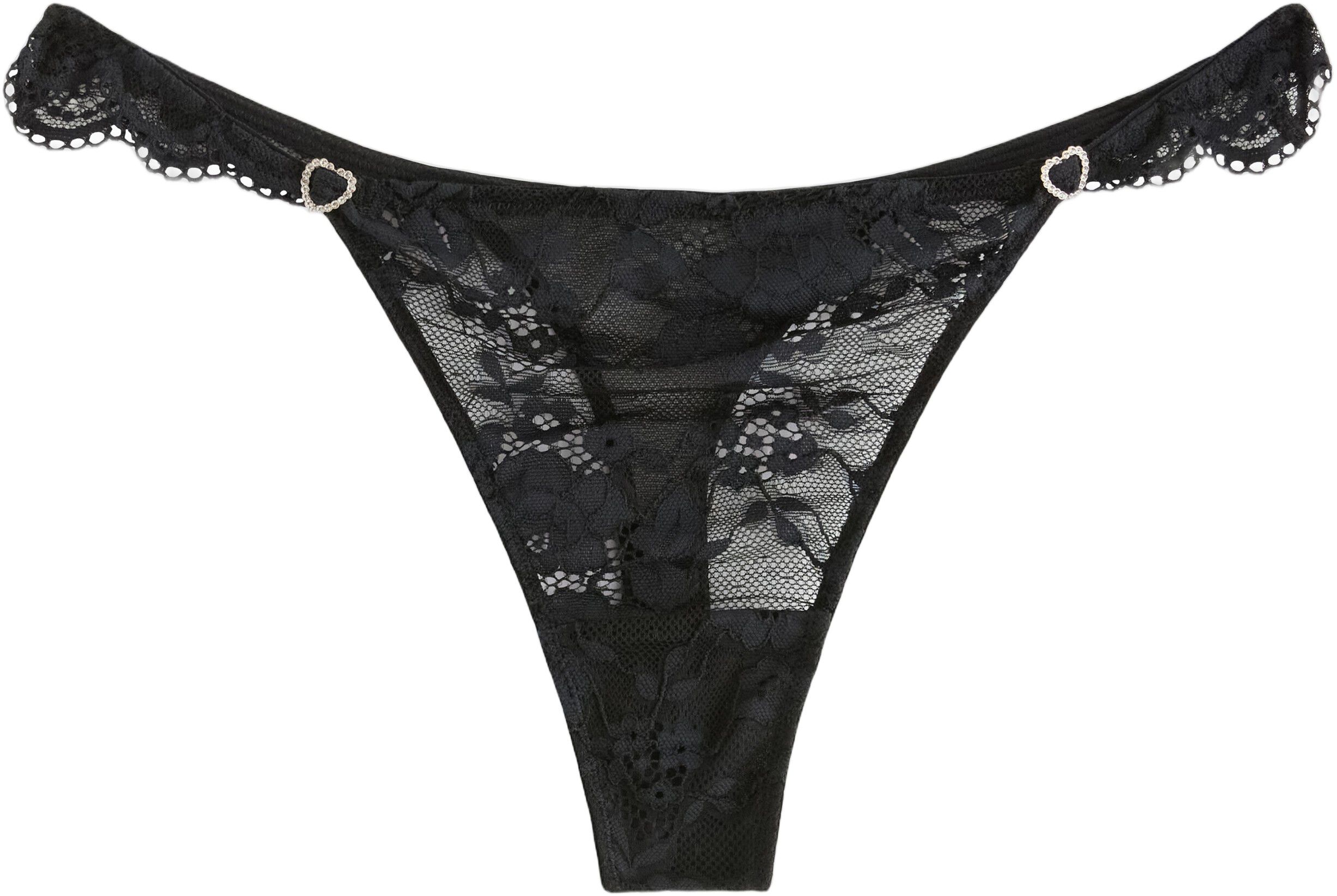 Thong in lace with a low waist and