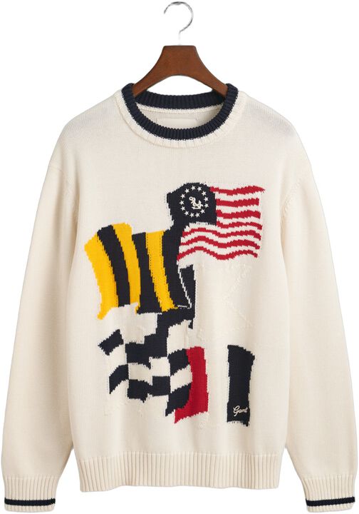 FLAG INTARSIA COTTON C-NECK