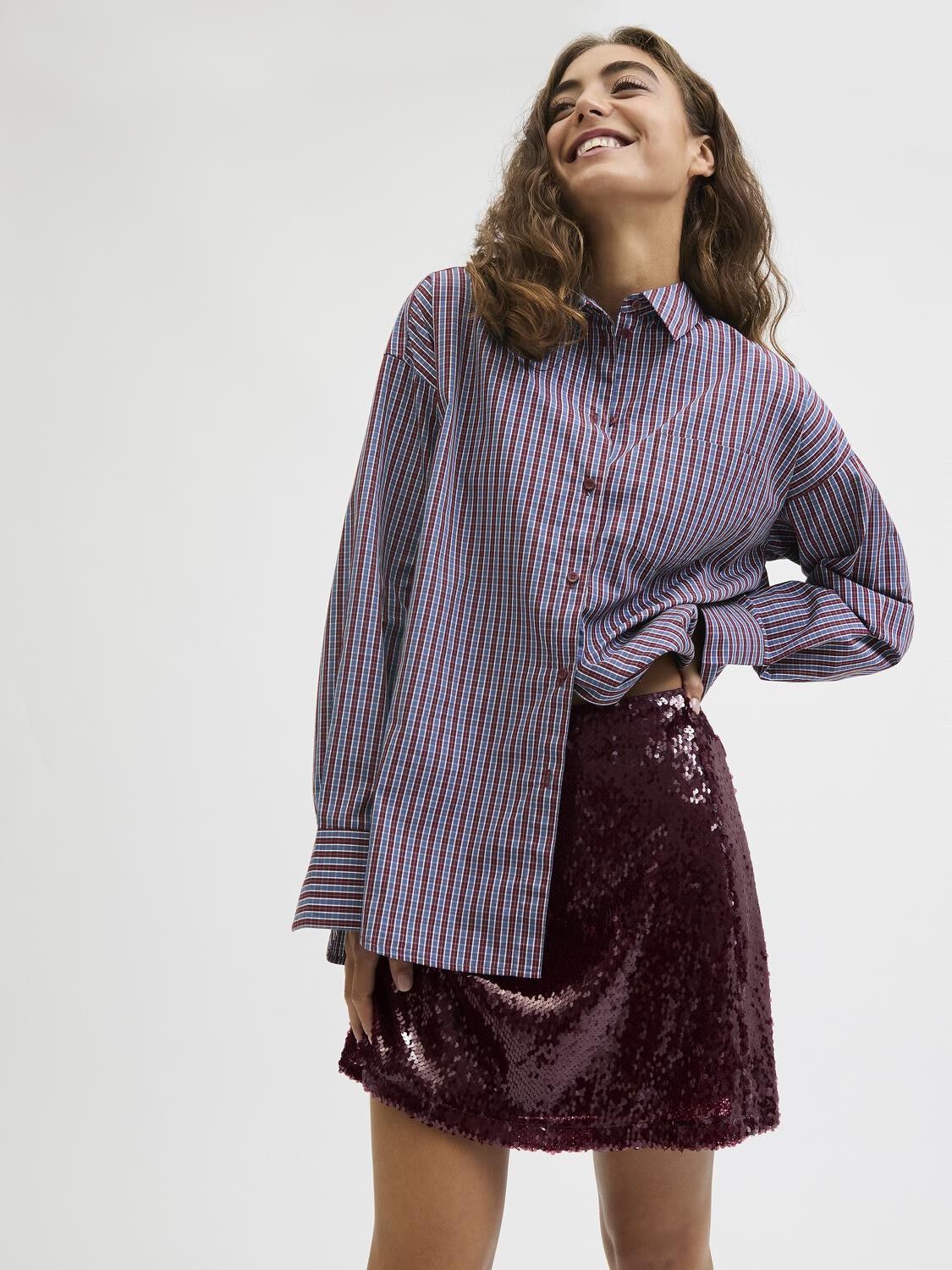 JXSIA TARA SEQUIN MINI SKIRT WVN