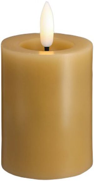 Moods & More - LED Pillar Candles, Silk, Melted, Honey musta