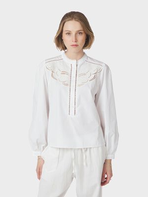 Aneliah C Poplin Emb Blouse
