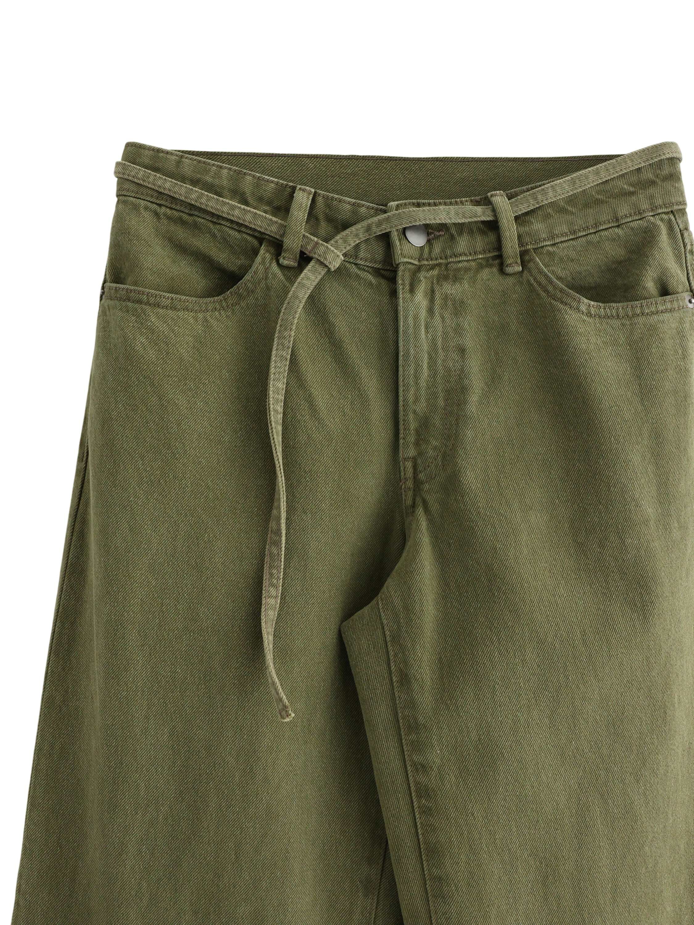 Trousers in twill with wide fit, re