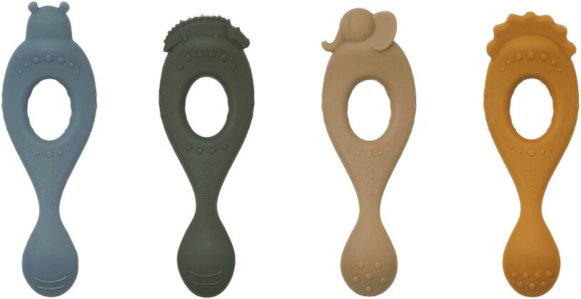 Liva silicone spoon 4-pack Safari/b