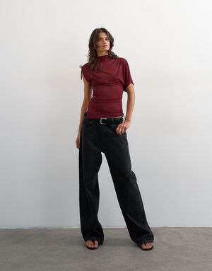 TSBIANCA MESH ONE SLEEVE TOP JRS