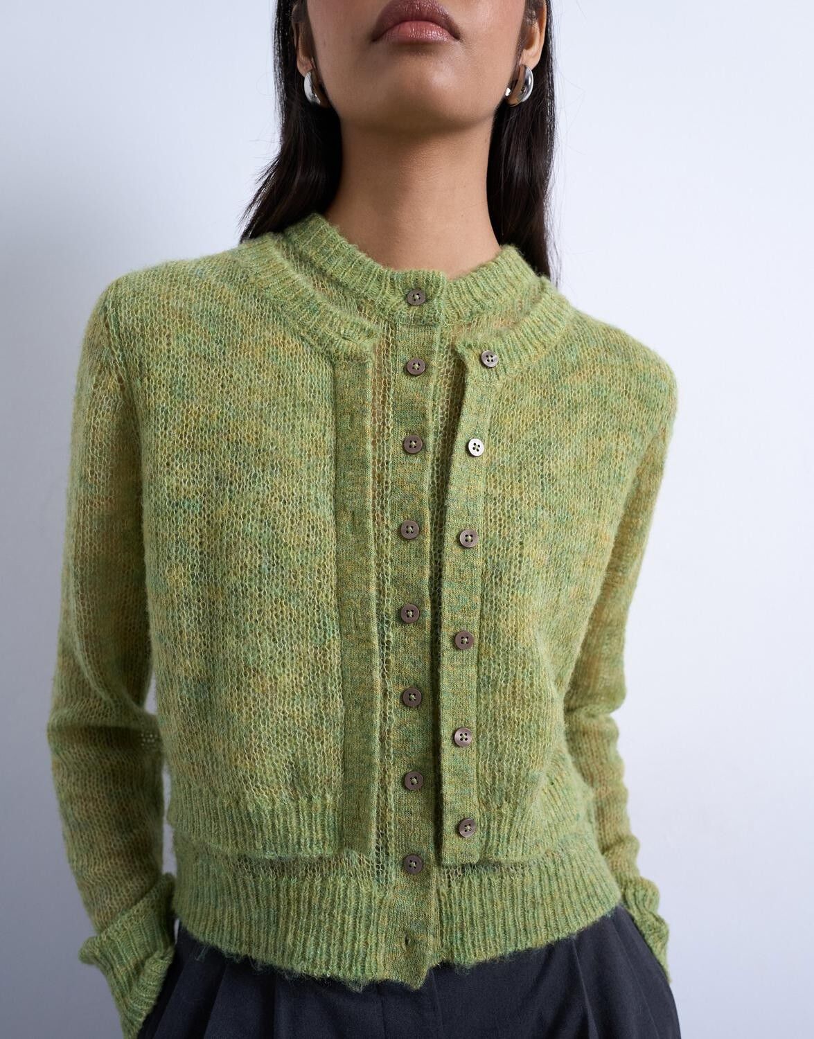TSEBBA LS O-NECK CARDIGAN