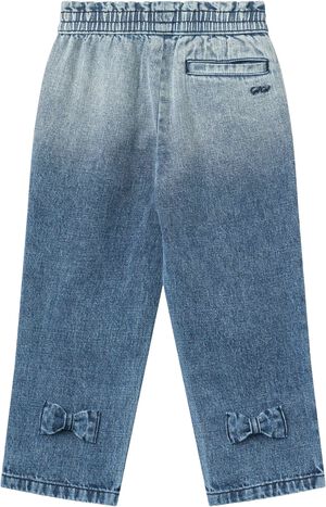 FRILL DENIM PANTS W. BOW