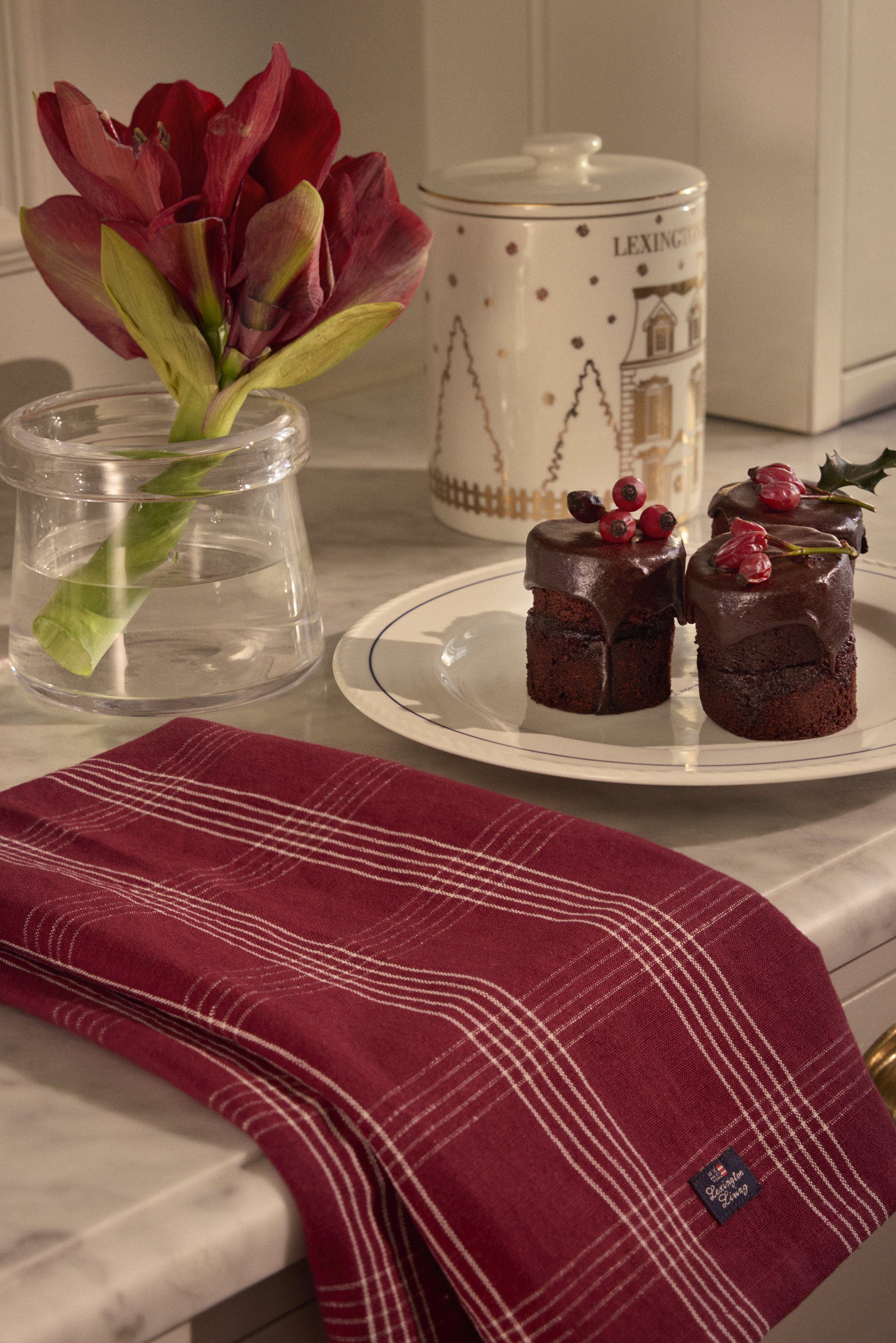 Checked Linen/Cotton Kitchen Towel