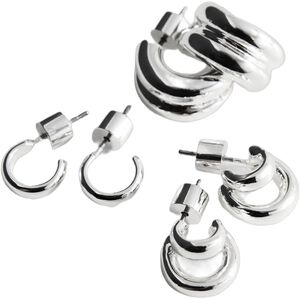 Set of combined hoop earrings