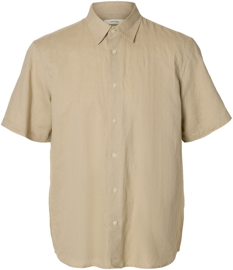 Slhregclay Linenblend Ss Shirt Cla