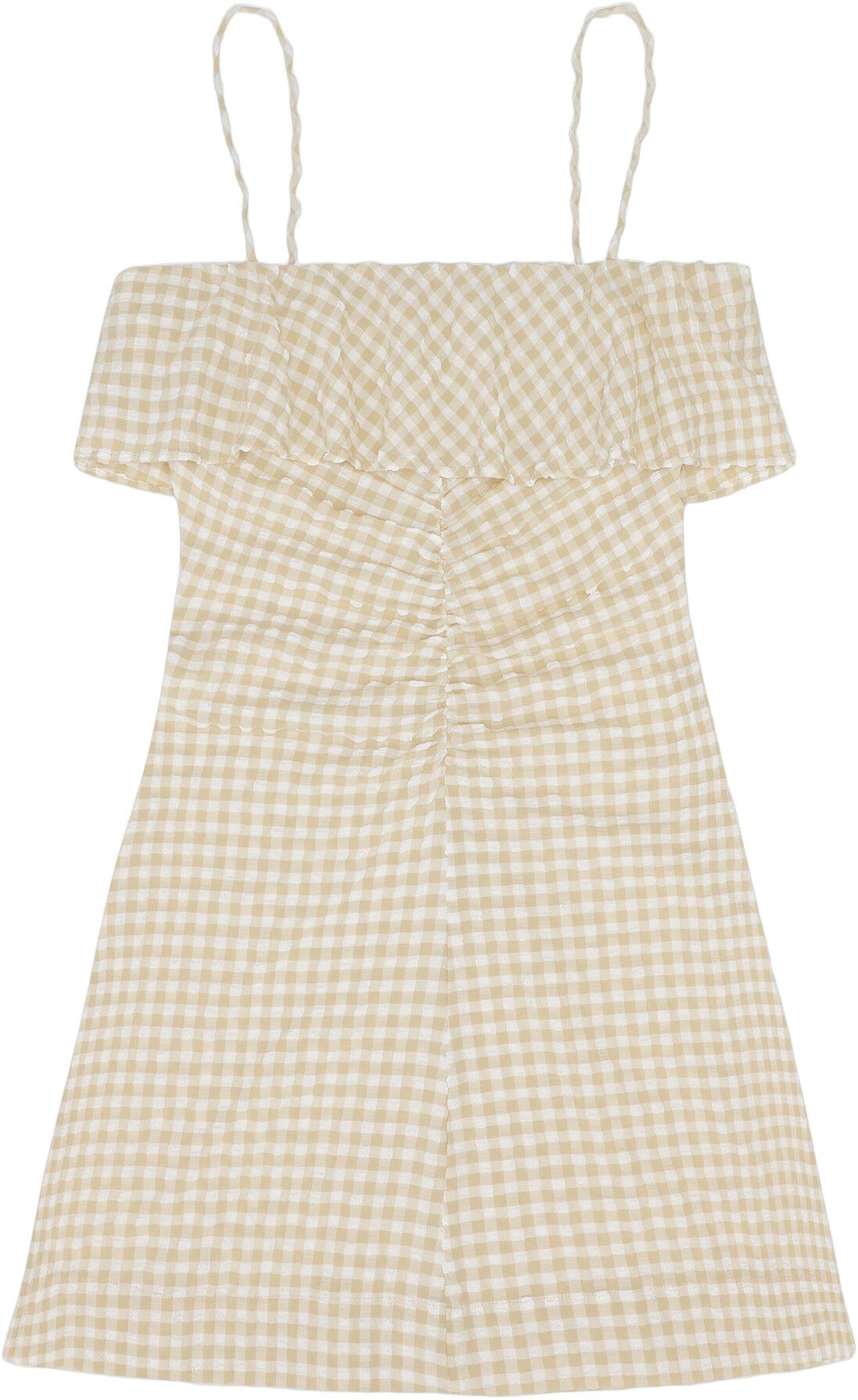 Stretch Seersucker Strap Mini Dress