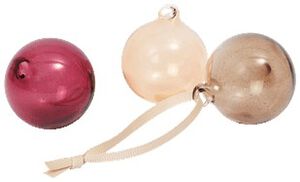 Glass Baubles - S - Set of 3 - Roseate Translucent