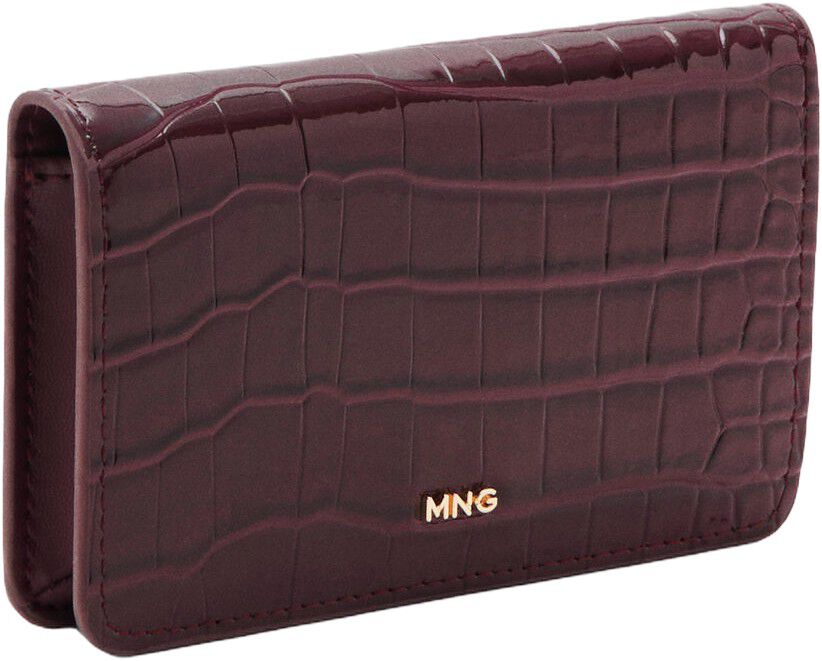 Small shiny croc-effect wallet