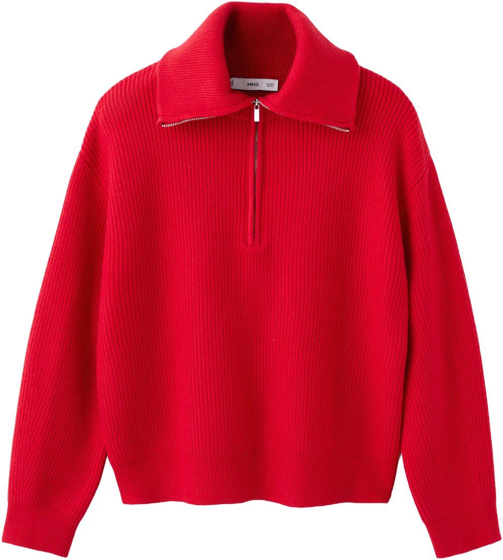 Sweater with contrasting zip collar