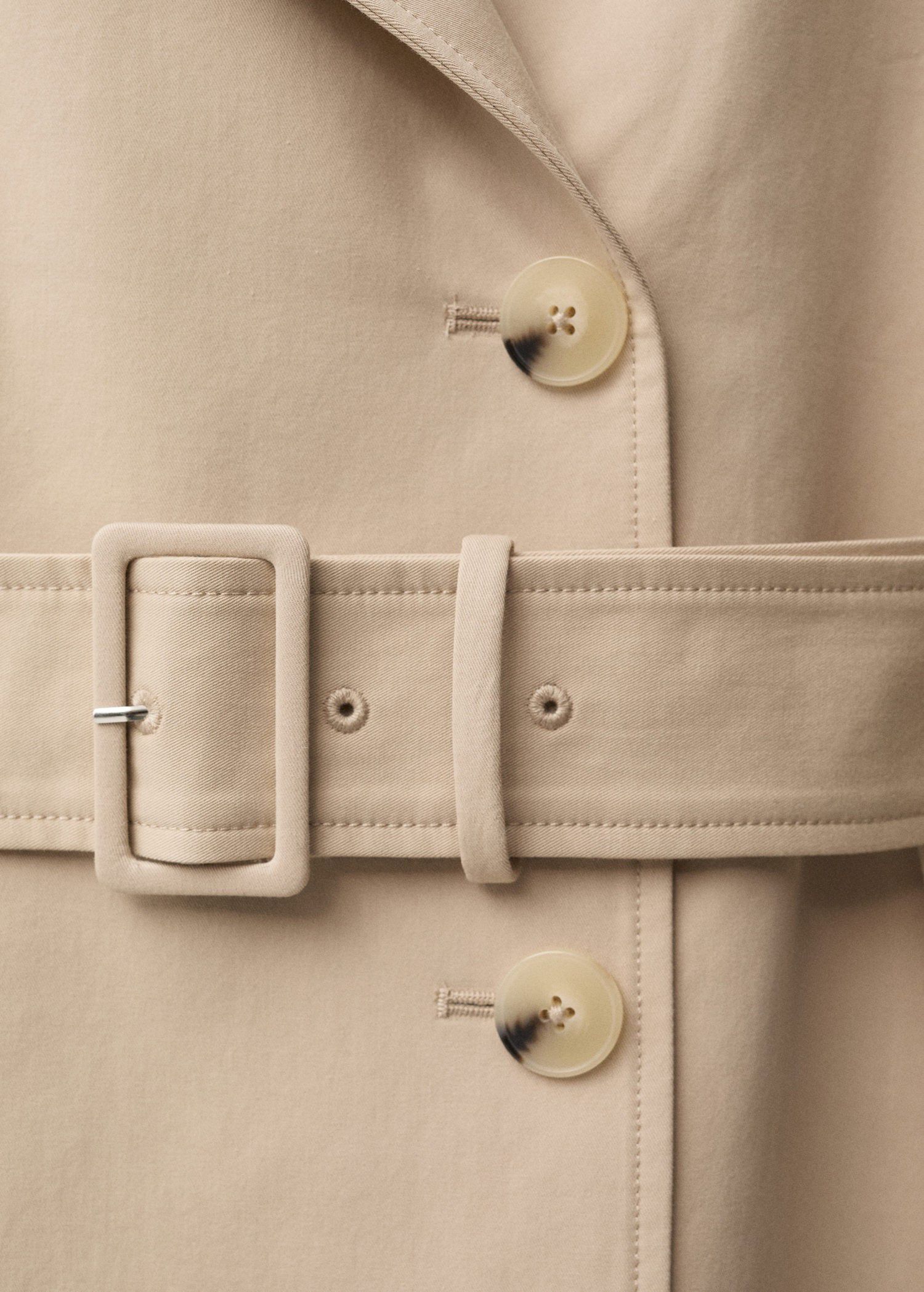 Double-breasted cotton trench coat