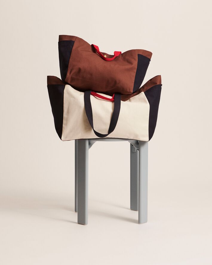 Weekend Bag (Organic)-Medium-Cream multi