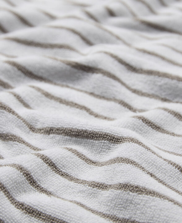 Beach towel 100x180cm smal strib beige GOTS