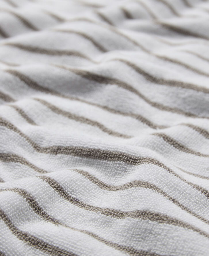 Beach towel 100x180cm smal strib beige GOTS