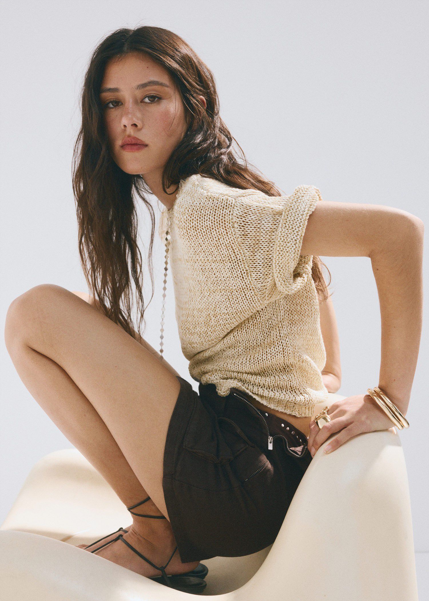 Cargo denim culottes