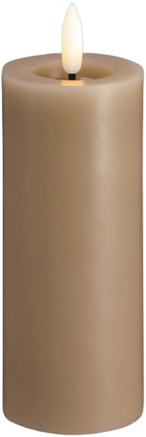 Moods & More - LED Pillar Candles, Silk, Melted, Sand, 49x12
