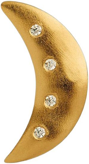 Bella Moon With Four Stones Ørering - Forgyldt