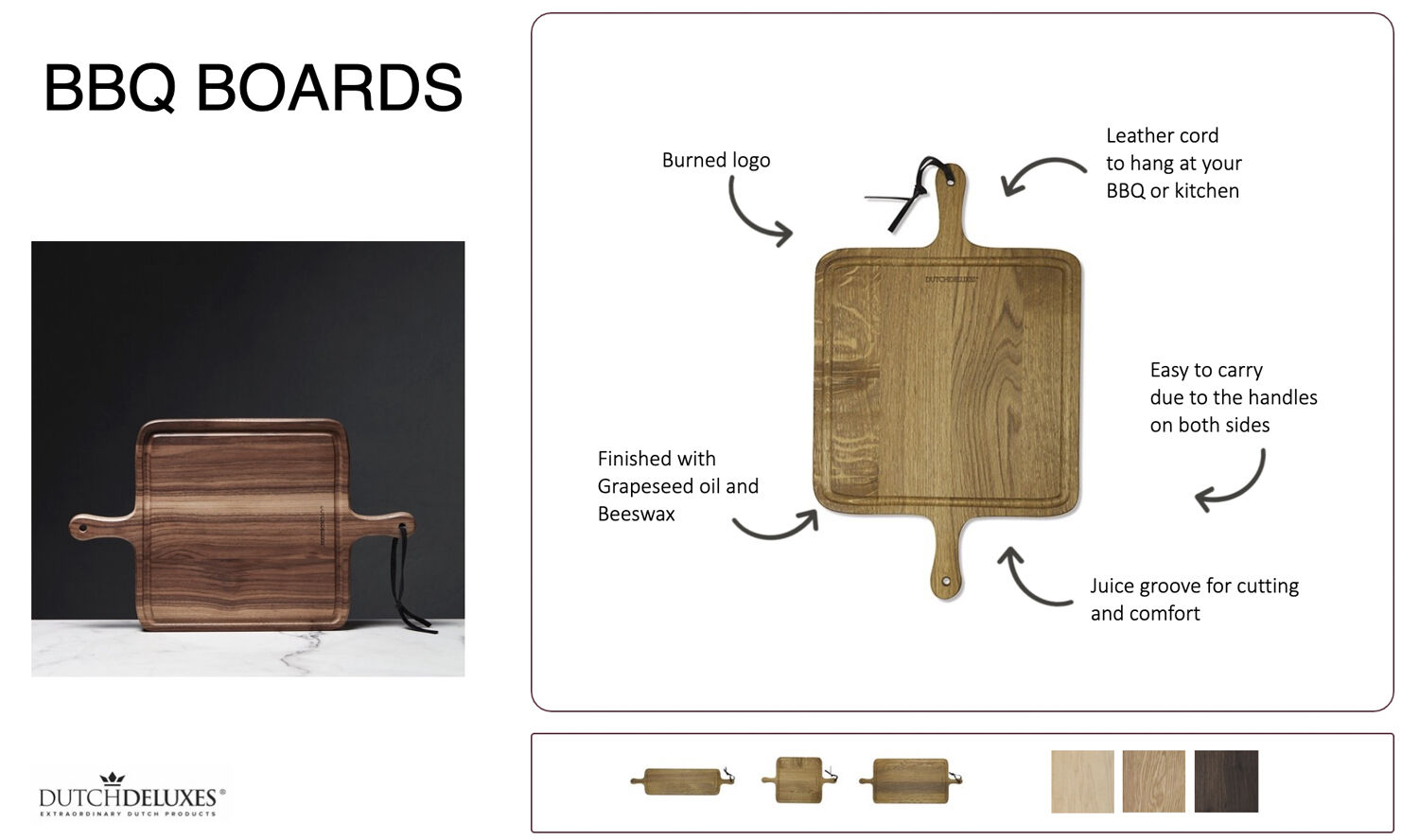 BBQ Board Smoked Oak XL Square