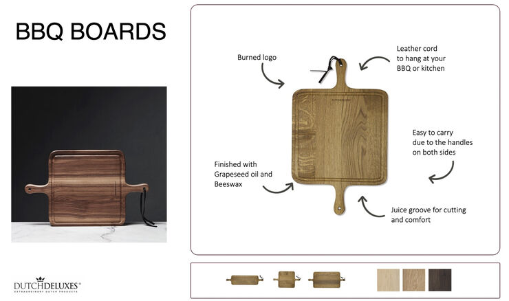 BBQ Board Smoked Oak XL Square