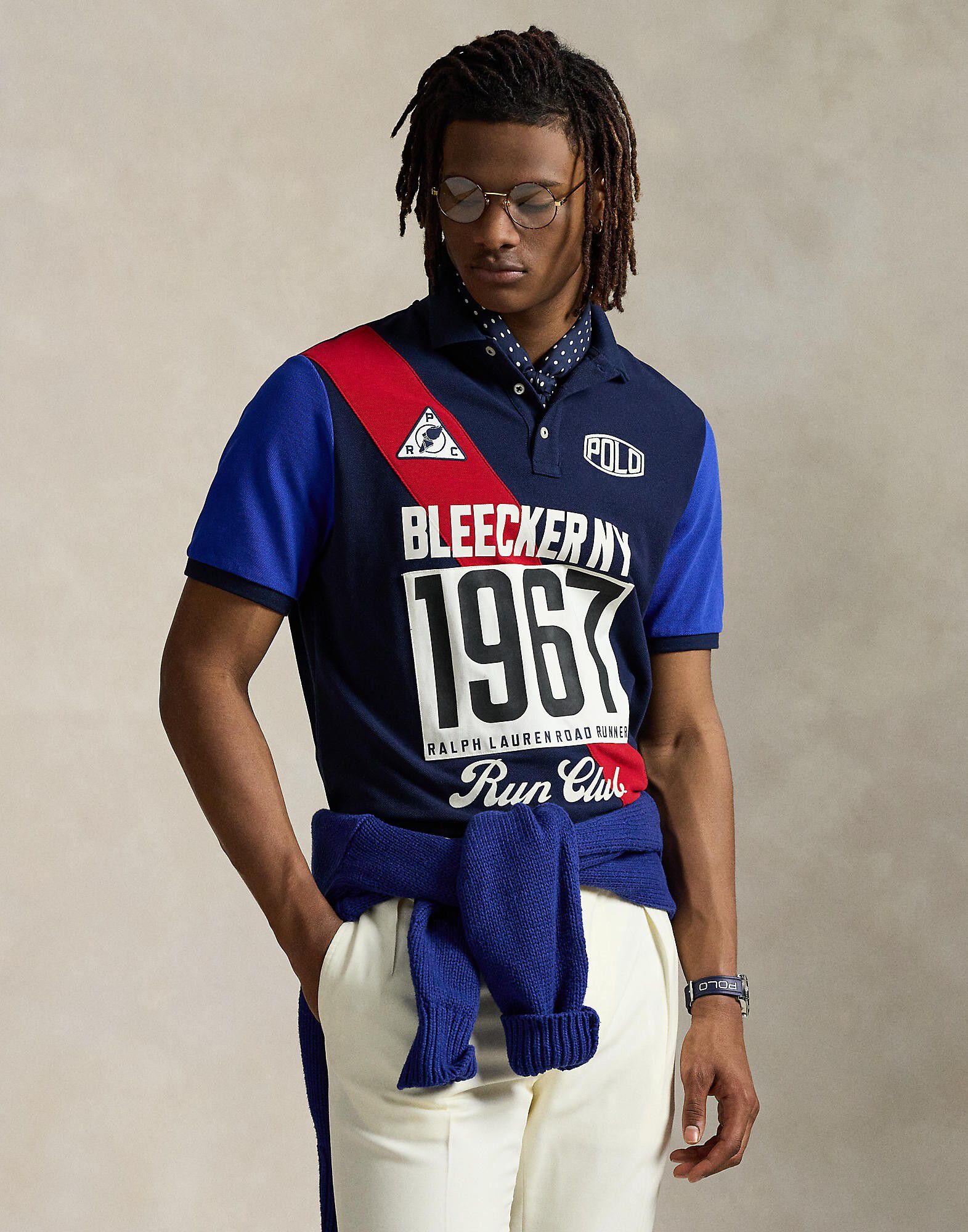 Classic Fit Mesh Graphic Polo Shirt