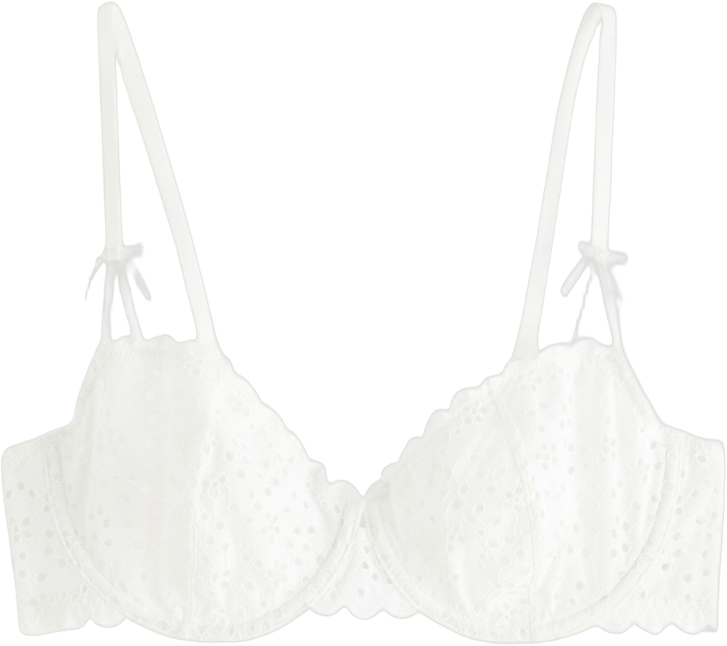Uvatteret bh med broderie anglaise