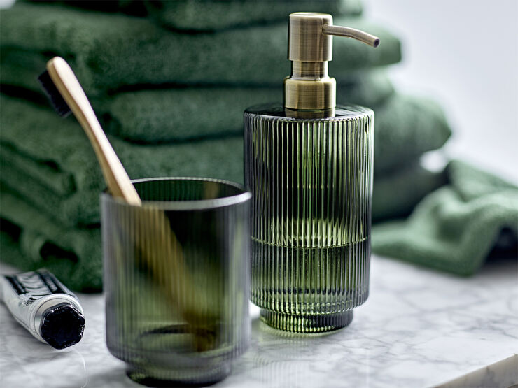 Sæbedispenser Clarity 8 x 19 cm Dark Green Glas/Rustfrit stå