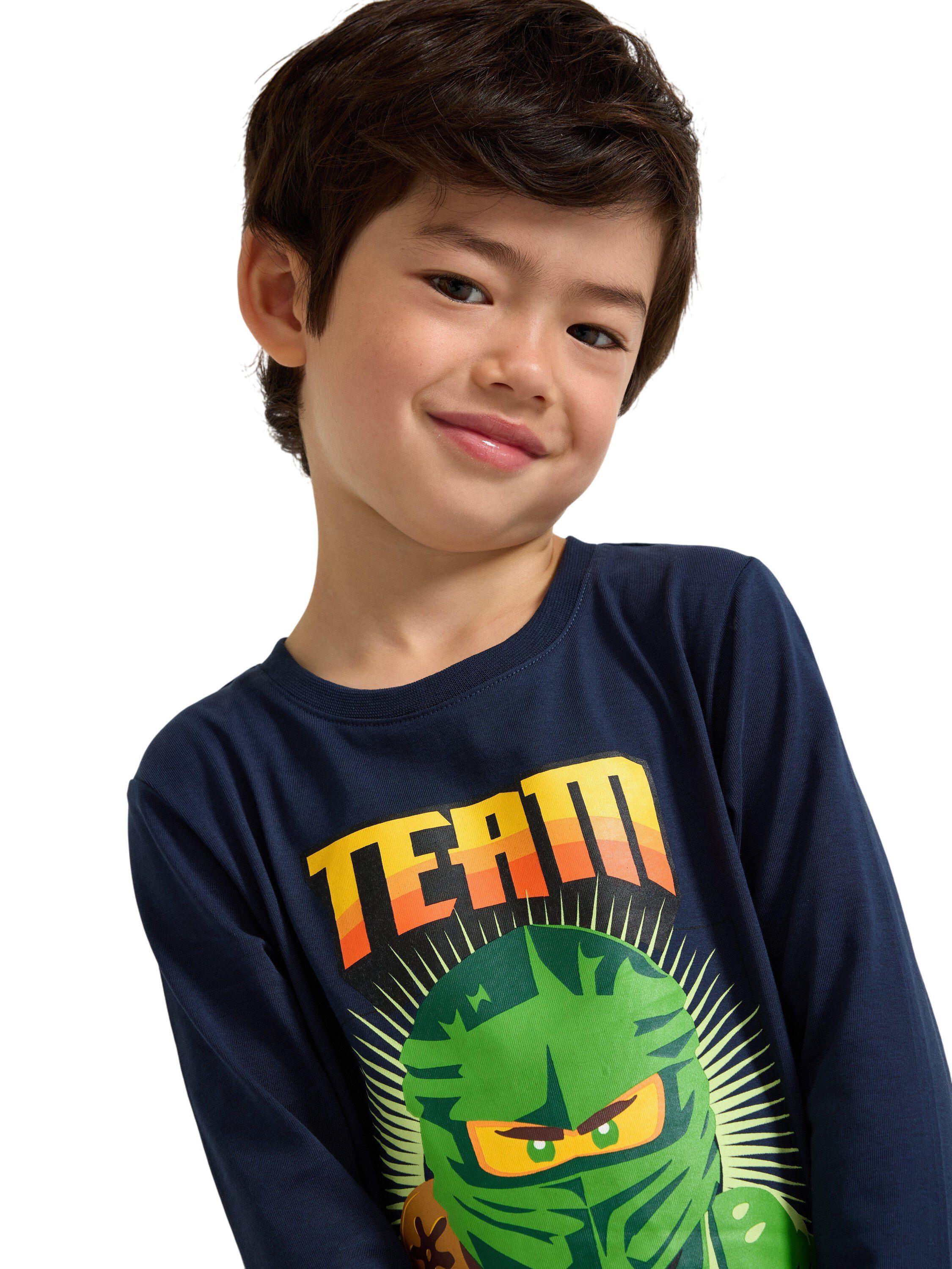 Long-sleeved top in soft cotton jer