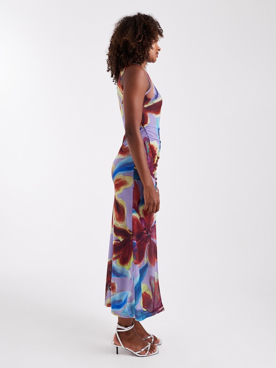 TSMARY MESH RUCHED MAXI DRESS JRS